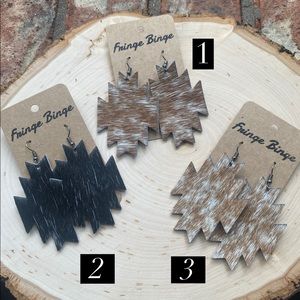 Cowhide earrings